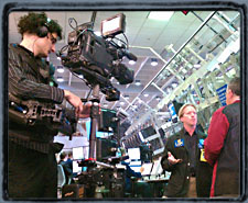 On the floor of the Chicago Board of Options.  Shooting with a Sony XDCAM 350 on the Steadicam EFP.
