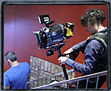 Blocking rehearsals for The Kiss, with the Canon 7D on the Steadicam Pilot.