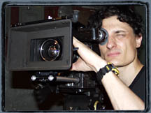 Carl lining up a shot with the Arriflex SR 16mm camera.